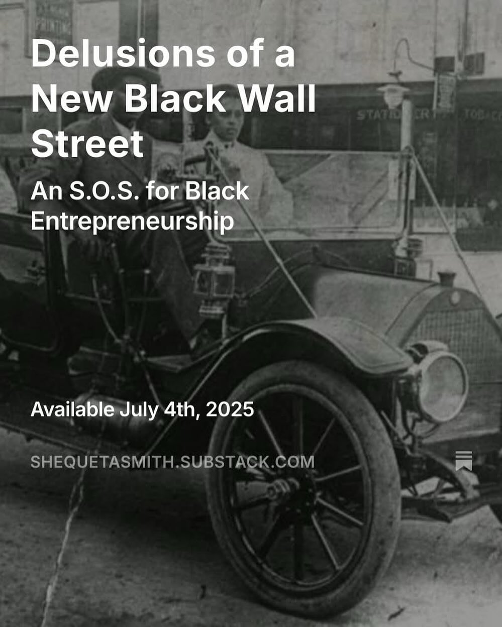 After the craziness that has happened this week, I feel like it’s finally time for me to release my latest piece, “Delusions of a New Black Wall Street.” 

It drops tomorrow at 9am on Substack & Medium. 

As they say, the past is prologue, and that couldn’t be more true in the times we’re living in right now. ☝️Can’t wait to hear your thoughts! ✊

Subscribe to be notified:  Link in bio
